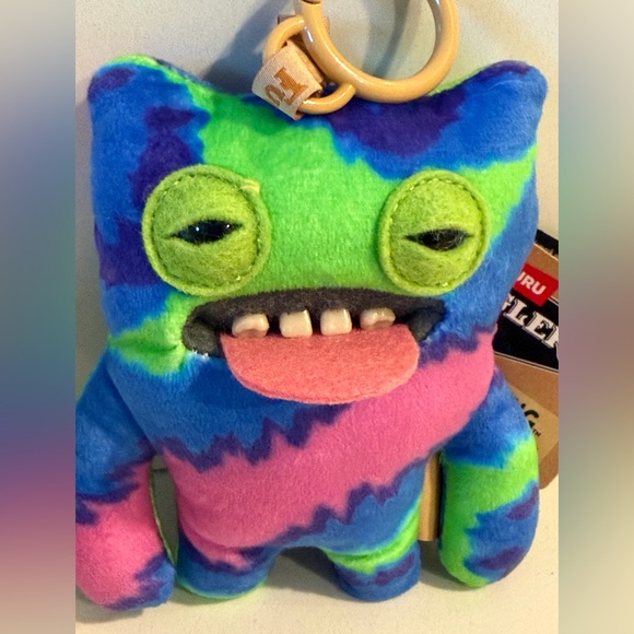FUGGLER Blue Tongue out Keychain bag charm NWT - Picture 4 of 5